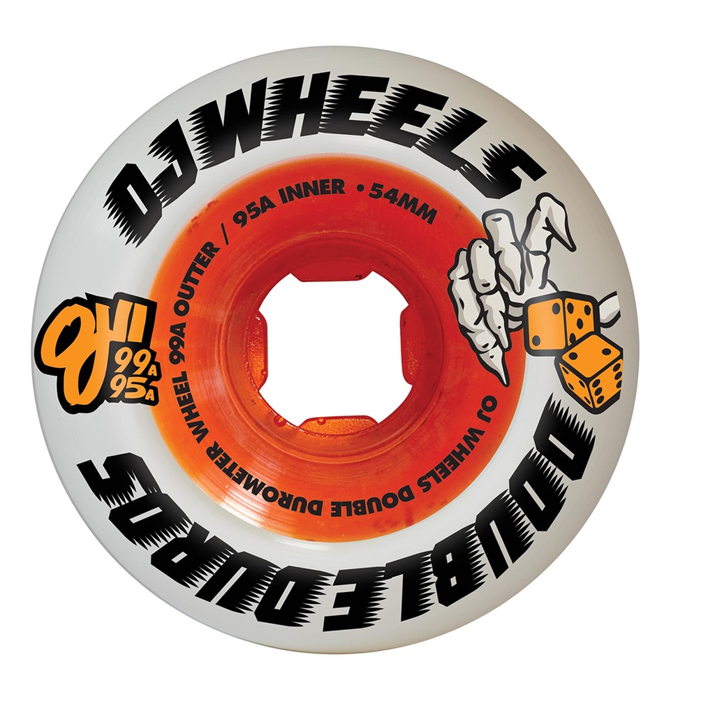 OJS WHEELS DOUBLE DURO WHT ORN 99A/95A 54mm