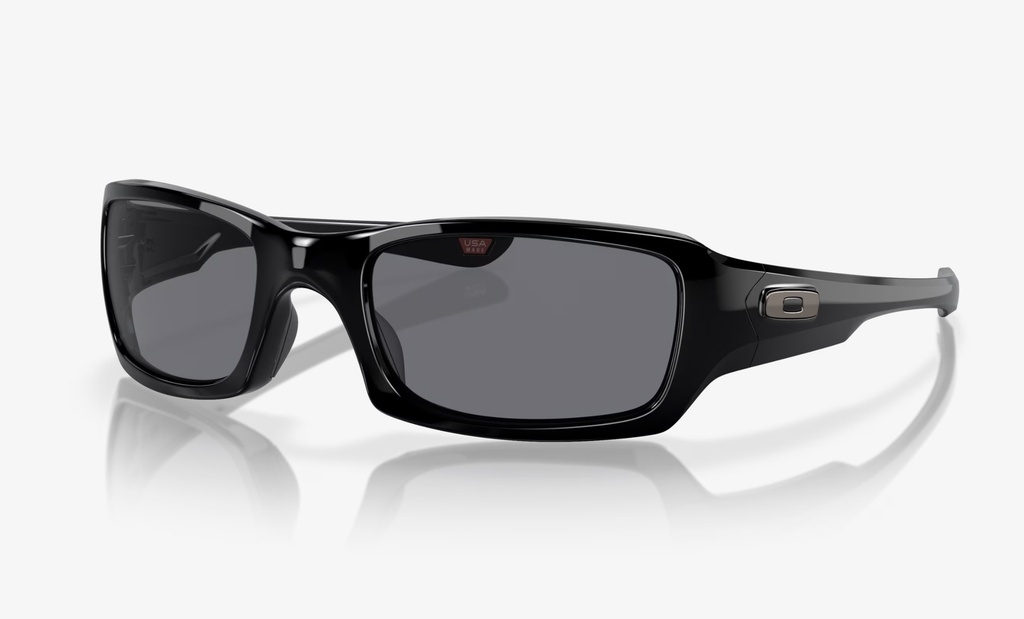 OAKLEY FIVES SQUARED SUNGLASSES - POLISHED BLACK W/ BLACK IRIDIUM POLARIZED