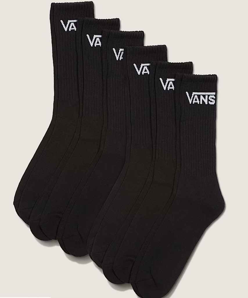 BAS VANS CLASSIC CREW PACK 6 - BLACK 