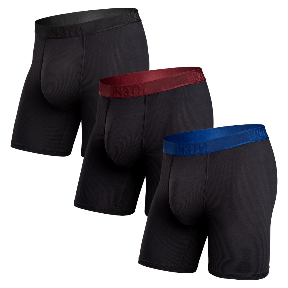 BN3TH PRO FLEX BOXER BRIEF 3 PACK - BLACK/RECOVERY/RHUBARB