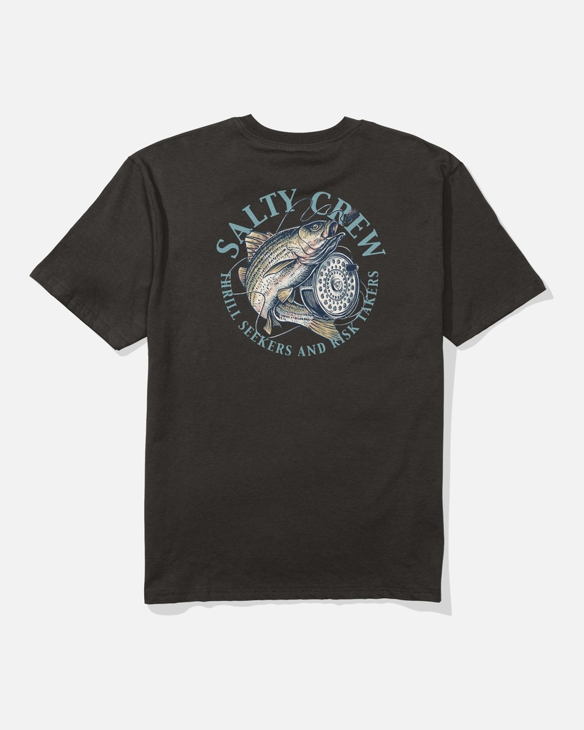 T-SHIRT SALTY CREW REEL FLY CLASSIC  - NOIR