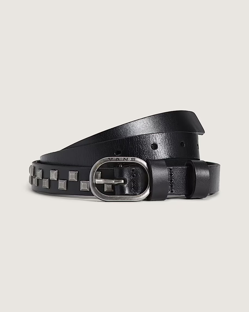 CEINTURE VANS CHECK LEATHER -  NOIR
