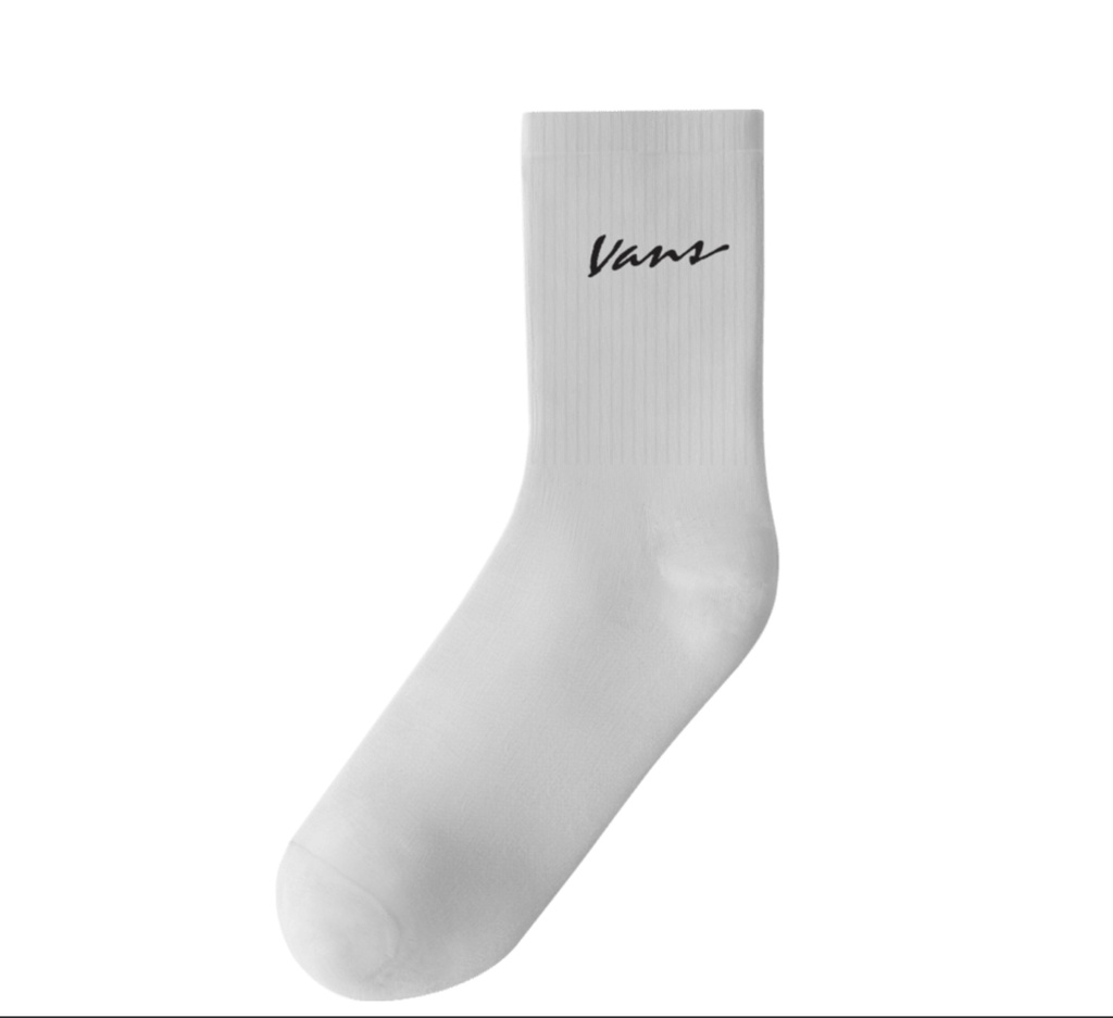 BAS VANS CLASSIC SCRIPT HALF CREW 1PK - BLANC