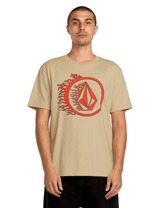 T-SHIRT VOLCOM CIRCLE STONE - BEIGE PÂLE