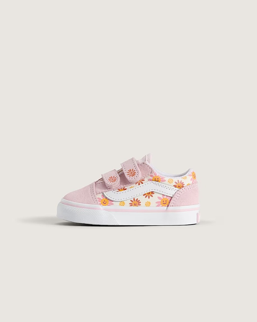 SOULIER VANS OLD SKOOL V ENFANTS - SUNSHINE FLOWER PASTEL PINK