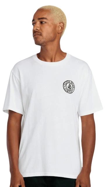 T-SHIRT VOLCOM LOGO STAMP - BLANC
