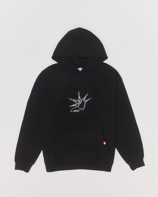 NINETIES SPIKE PULLOVER HOODIE - BLACK