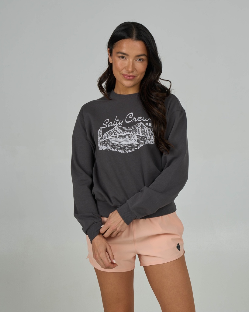SALTY CREW CAMP CREW WOMEN'S - CHARCOAL