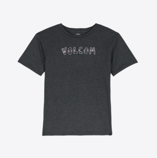 VOLCOM BOY'S VOLFIRE SHORT SLEEVE TEE - HEATHER BLACK