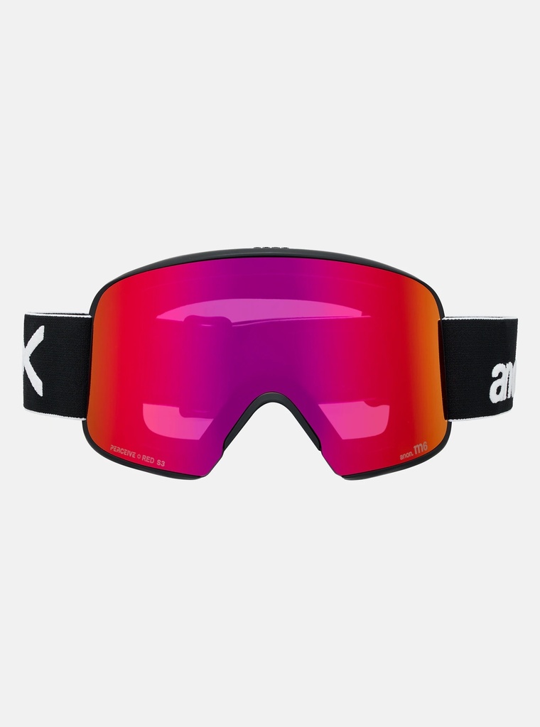 ANON M6 GOGGLES + BONUS LENS + MFI® FACE MASK - BLACK / Perceive Sunny Red, Spare Lens: Perceive Cloudy Burst