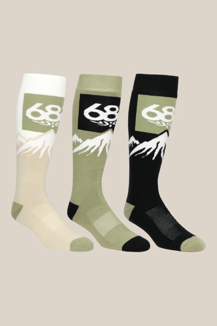 686 SNOW SOCKS SNOW CAPS 3PK