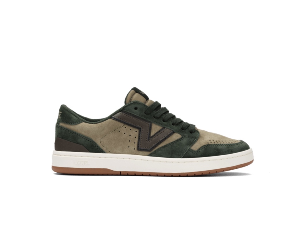 VANS LOWLAND 2.0 SHOES - PIG SUEDE GREEN/MULTI