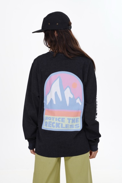 T-SHIRT MANCHE LONGUE NOTICE THE RECKLESS MOUNTAIN RIDGE - NOIR