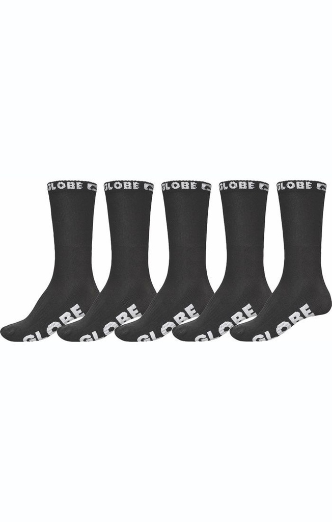 BAS GLOBE BLACKOUT CREW 5PK - NOIR/NOIR