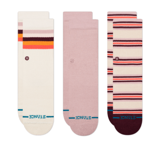 STANCE KIDS - MALIBOO CREW SOCKS 3 PACK LILAC