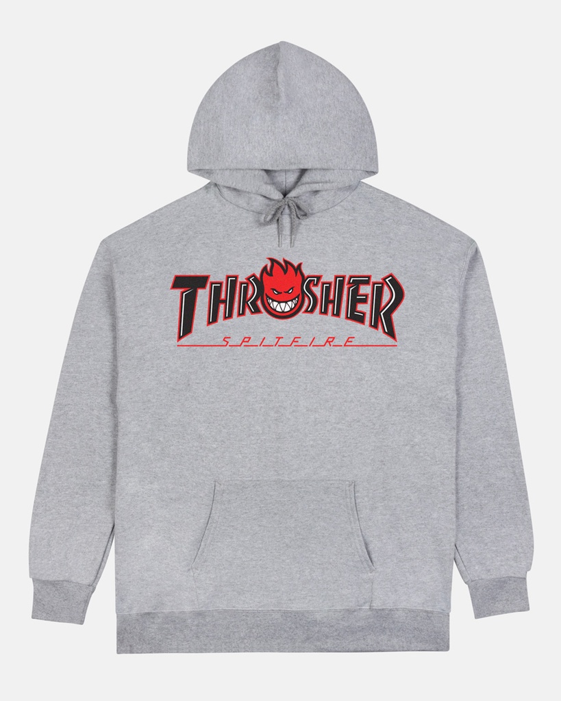 COTON OUATÉ THRASHER X SPITFIRE / BIG HEAD OUTLINE - ASH