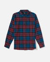 CHEMISE VOLCOM CADEN PLAID FLANNEL LONG SLEEVE - COSMIC BLEU