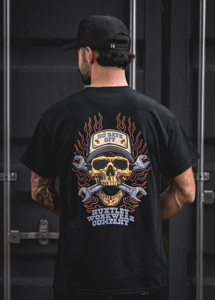 T-shirt Huxtley HX-891 "No Days Off" - Noir