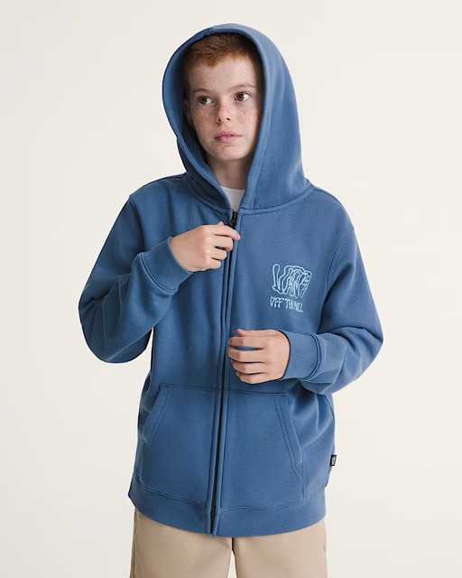 Vans Big Kids Rippled Zip Hoodie - True navy