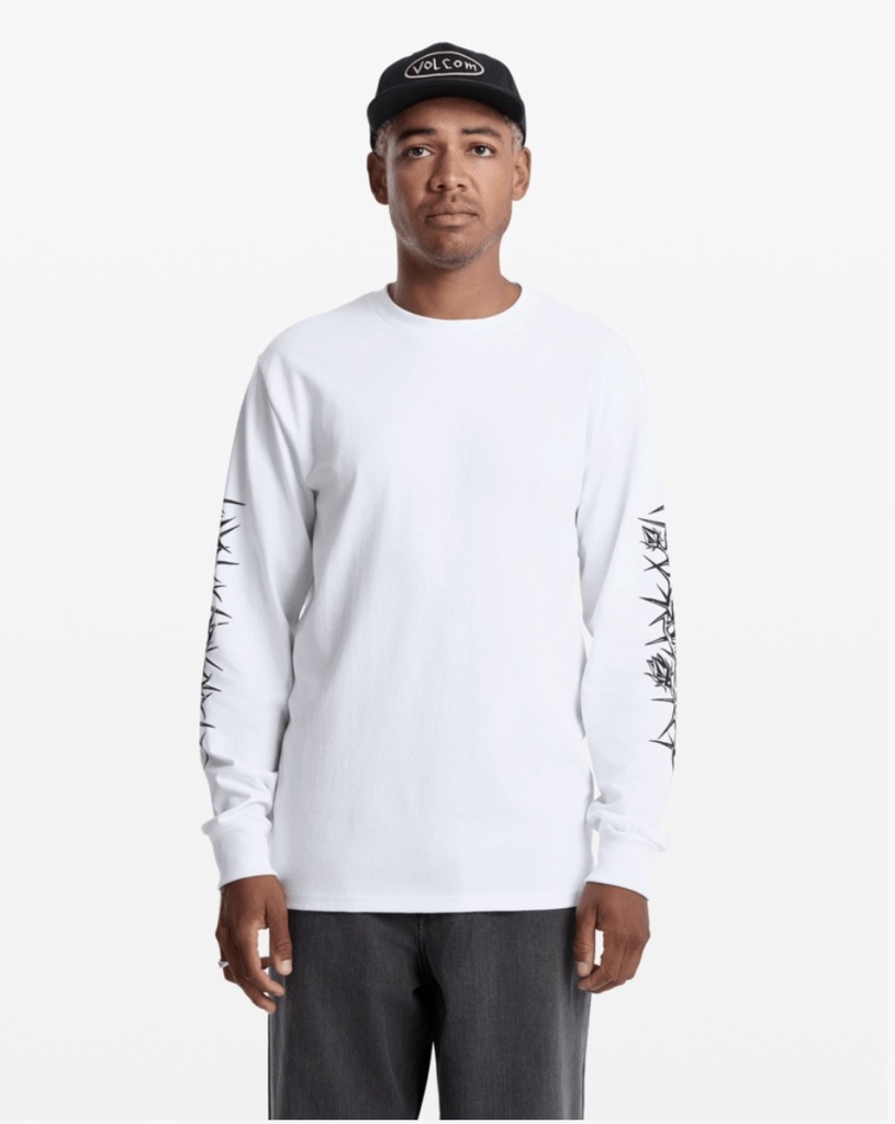 T-SHIRT MANCHE LONGUE VOLCOM DIE BY THE STONE - BLANC