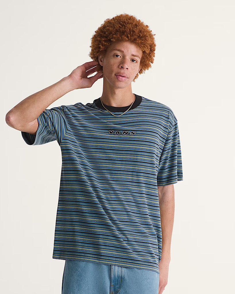 T-SHIRT VANS CAMERON STRIPE KNIT - NOIR/VRAI BLEU