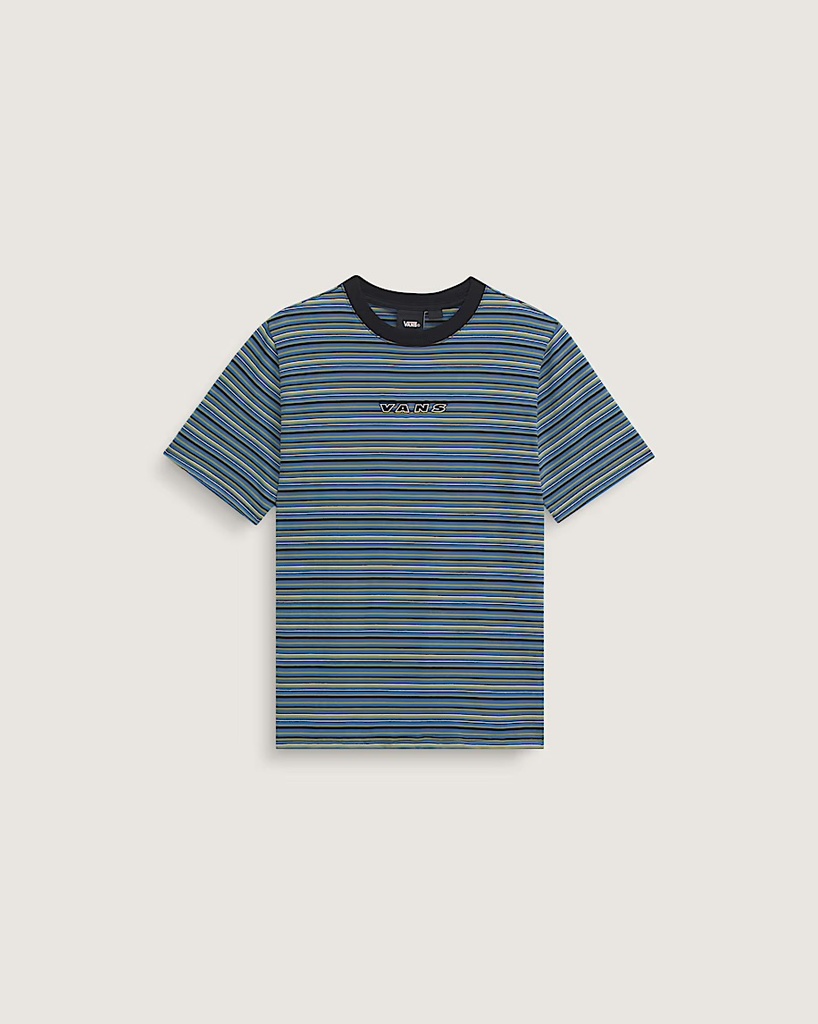 T-SHIRT VANS ENFANT CAMERON STRIPE KNIT - BLACK/TRUE BLUE