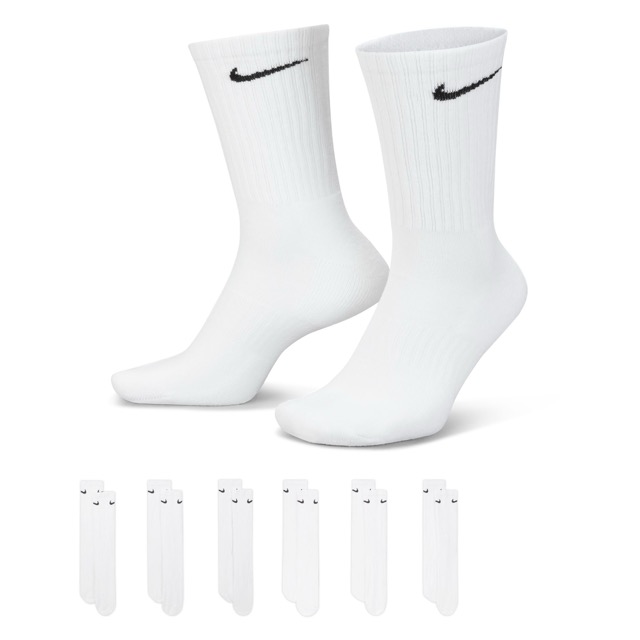 BAS NIKE EVERYDAY CUSHIONED 6PK - BLANC