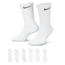 NIKE EVERYDAY CUSHIONED 6PK SOCKS - WHITE