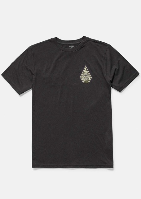 VOLCOM BOY'S ALL SEEING SHORT SLEEVE TEE - WASHED BLACK