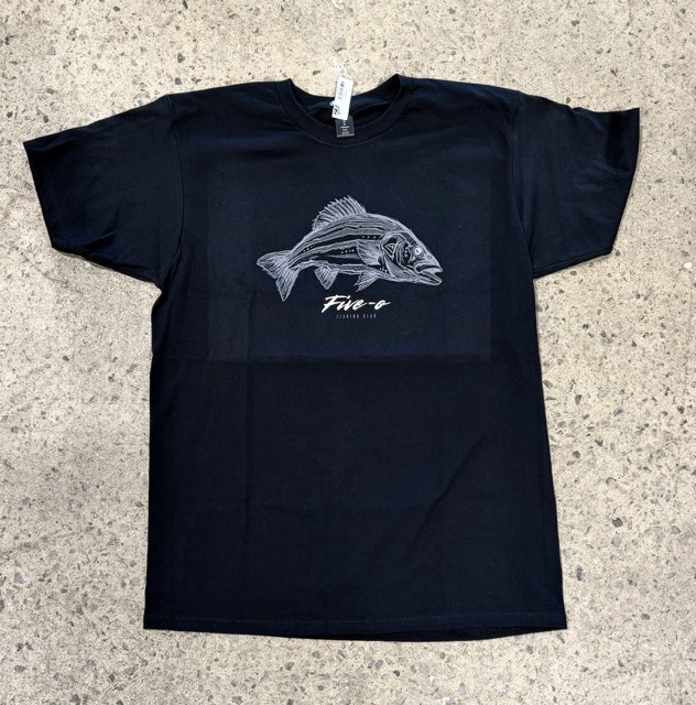 T-Shirt 5-0 Bar Rayé - Black