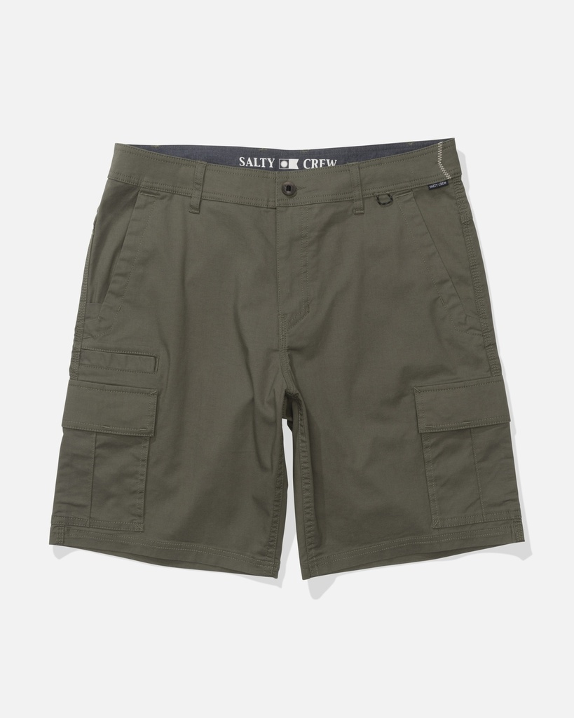SHORT SALTY CREW TRANSOM CARGO - DUSTY OLIVE