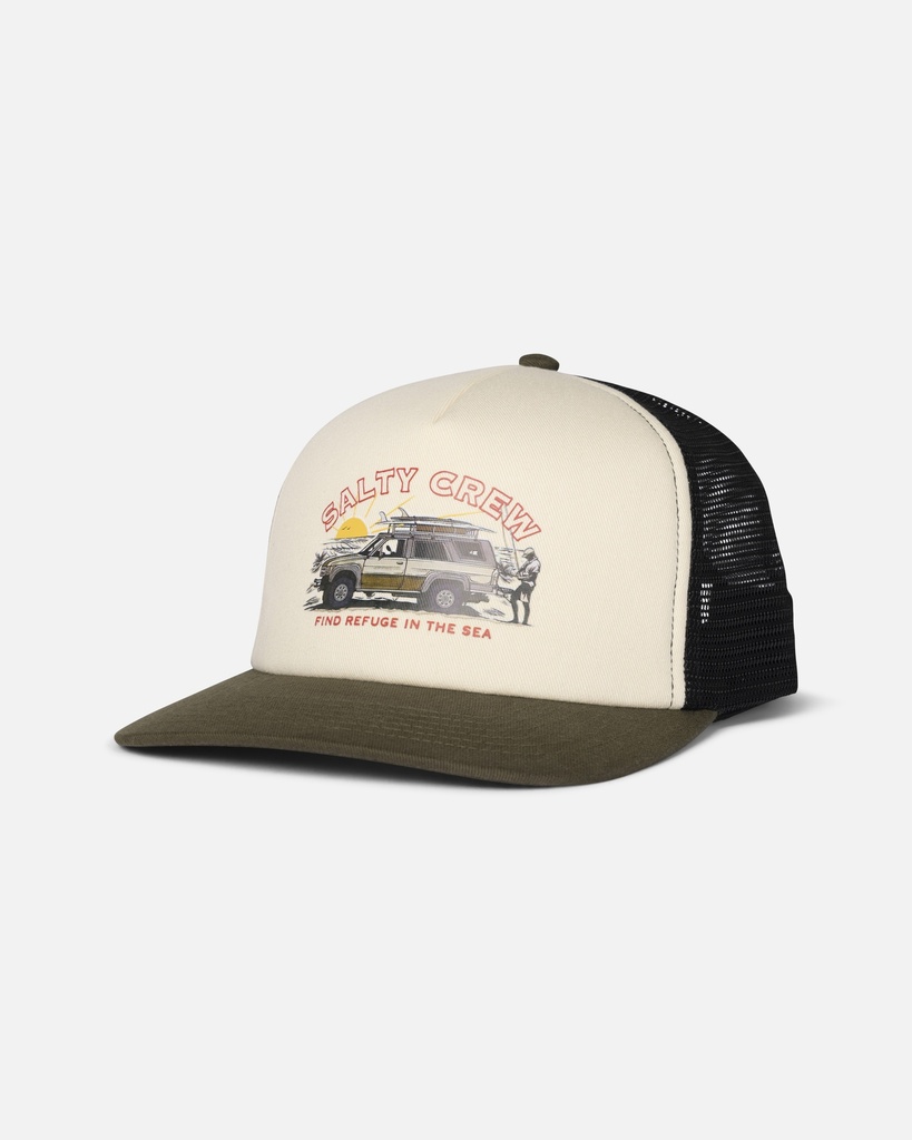 SALTY CREW GOOD TIMES FOAMIE TRUCKER - DARK OLIVE