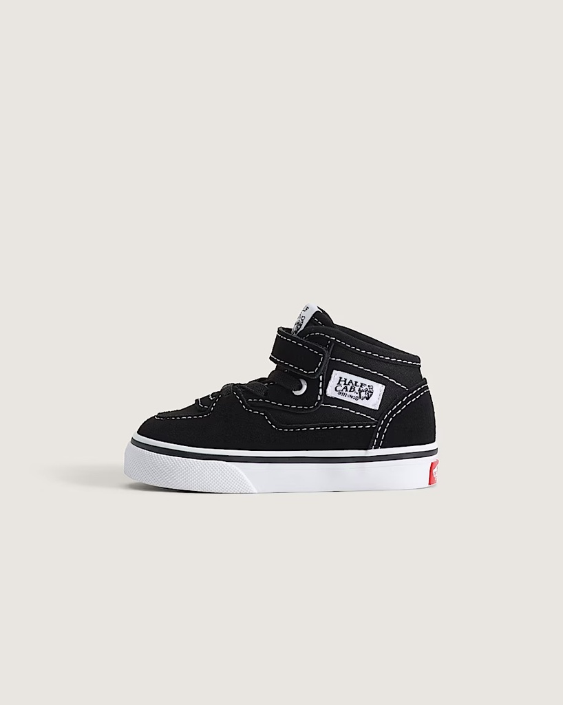VANS TODDLER HALF CAB® DECON ELASTIC LACE - SUEDE BLACK/WHITE