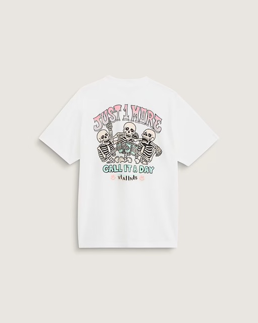 T-SHIRT VANS SKULL SHORT - BLANC