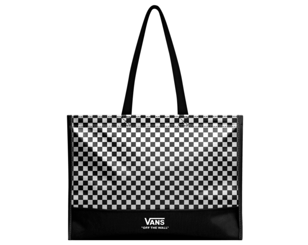 VANS CHECKERBOARD REUSABLE BAG - BLACK-WHITE