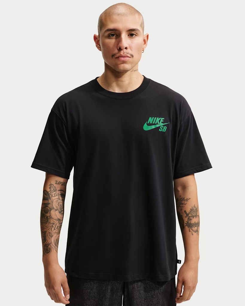 T-SHIRT NIKE SB LOGO - BLACK/COURT GREEN