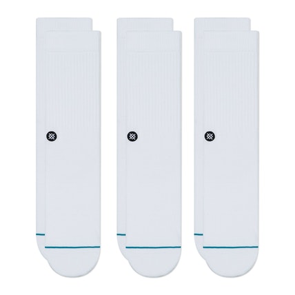 BAS STANCE CLASSIC CREW - ICON 3PK BLANC