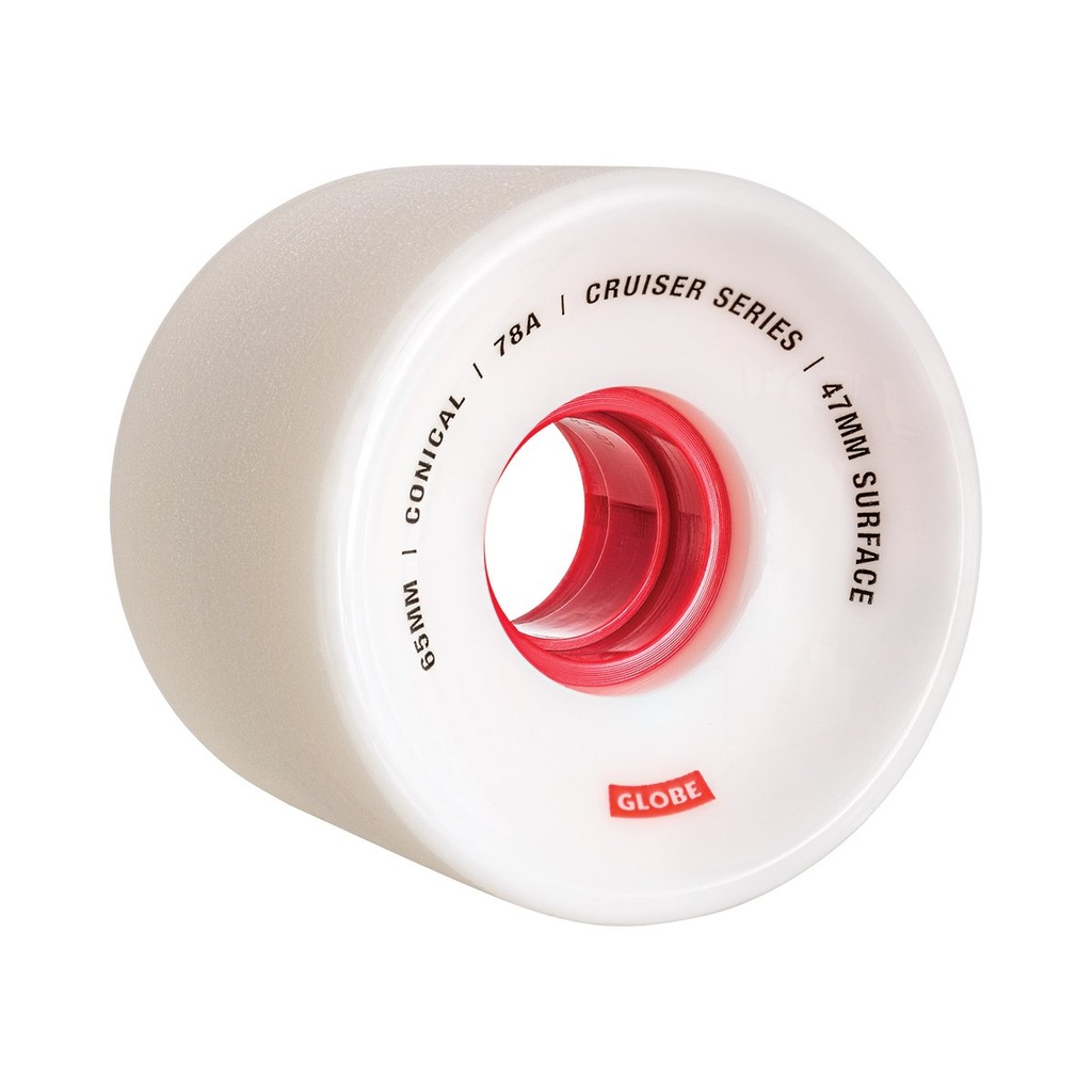 GLOBE CONICAL CRUISER WHEELS BLANCHE/ROUGE 65mm 78A