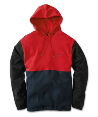 VOLCOM BOYS HOODIE DIVISION PULL OVER - RIBBON RED