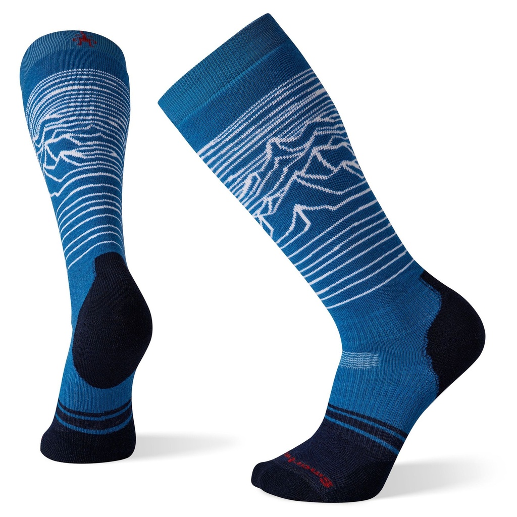 SMARTWOOL SOCKS SNOW FULL CUSHION IGUCHI PATTERN - NEPTUNE BLUE