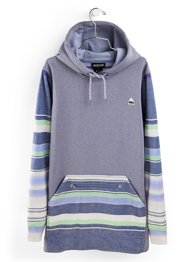 BURTON WOMEN HOODIE OAK LONG PULLOVER - FOLKSTONE GRAY HEATHER