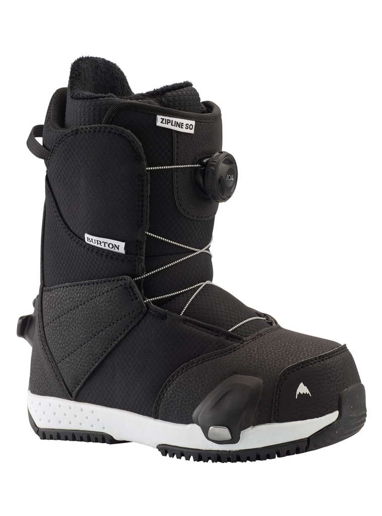 BURTON KID'S ZIPLINE STEP ON SNOWBOARD BOOTS - BLACK