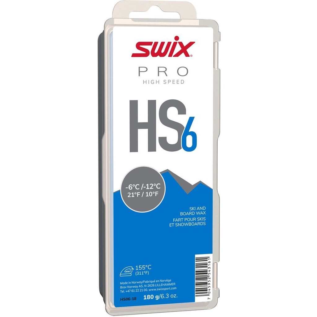 Cire Swix HS6 Blue, -6°C/-12°C, 180g