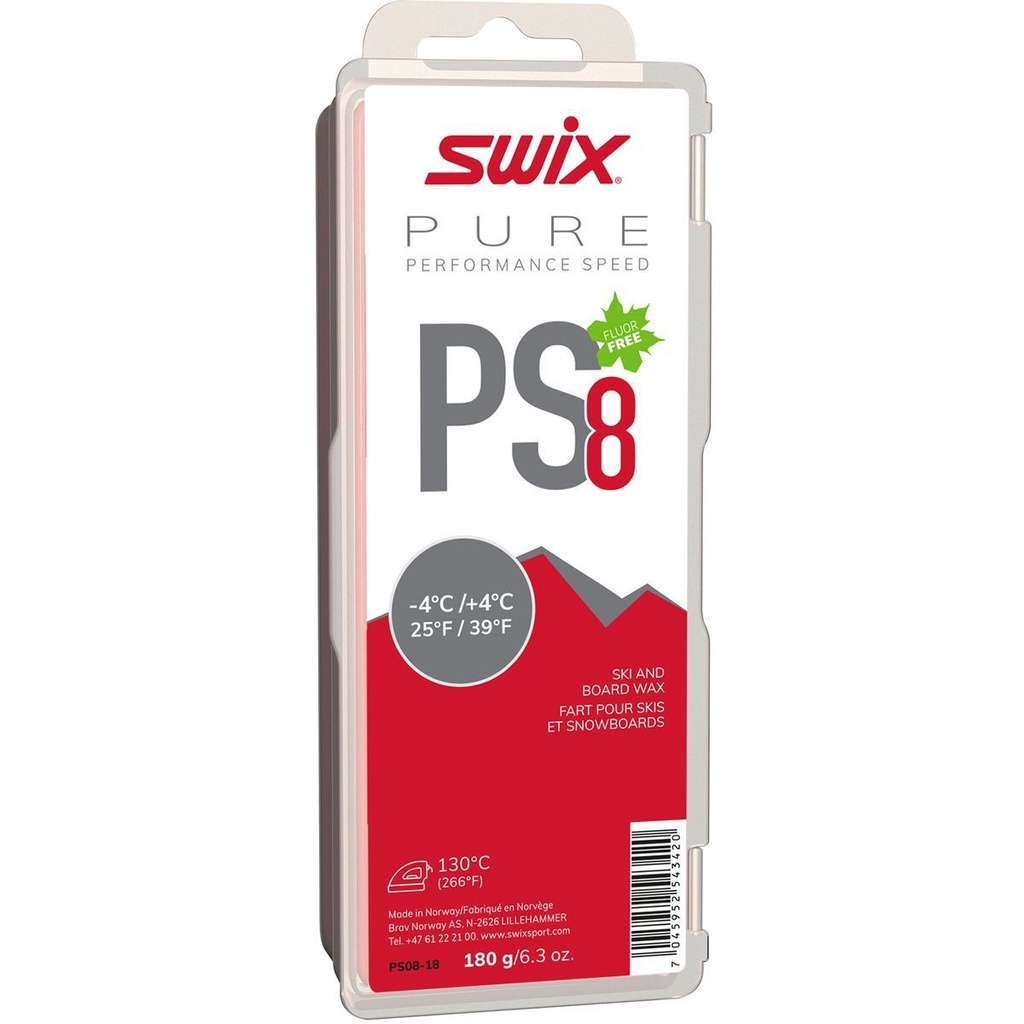 Cire Swix PS8 Red -4°C/+4°C 180g