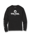 VOLCOM BOYS STRAYING LONG SLEEVE TEE - BLACK