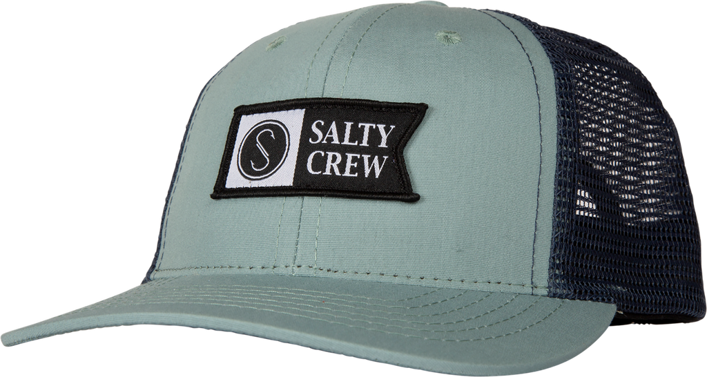 CASQUETTE SALTY CREW JUNIOR PINNACLE RETRO TRUCKER - SAGE/NAVY