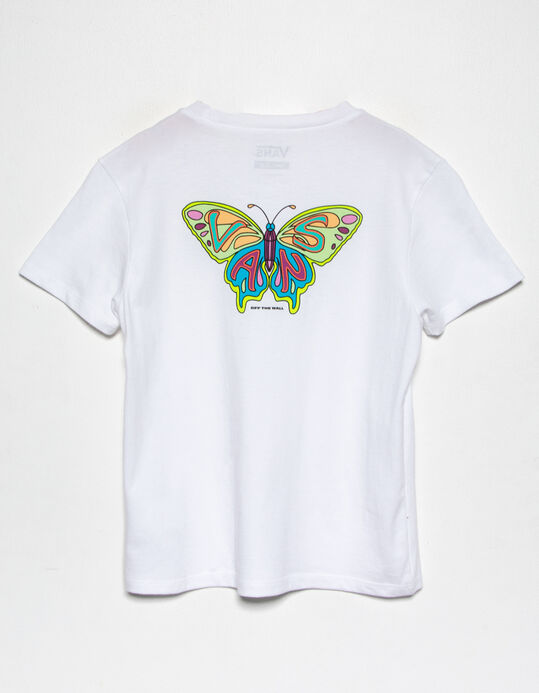 T-SHIRT VANS ENFANTS FLY BUTTER CREW - BLANC