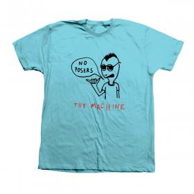 T-SHIRT TOY MACHINE NO POSERS TEE - PACIFIC BLUE