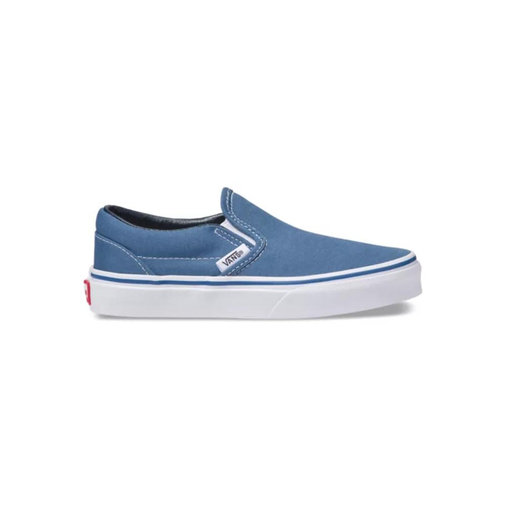 VANS CLASSIC YOUTH SLIP-ON SHOES - NAVY/TRUE WHITE