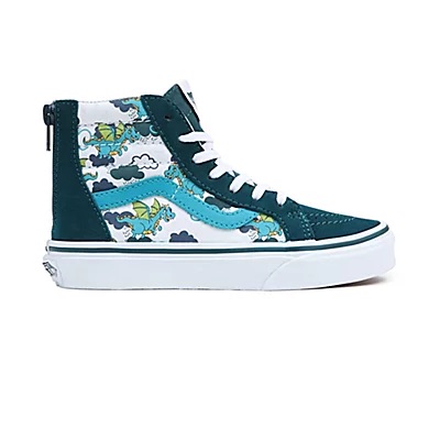 VANS YOUTH SK8-HI ZIP SHOES - MYTHICAL GLOW DEEP TEAL